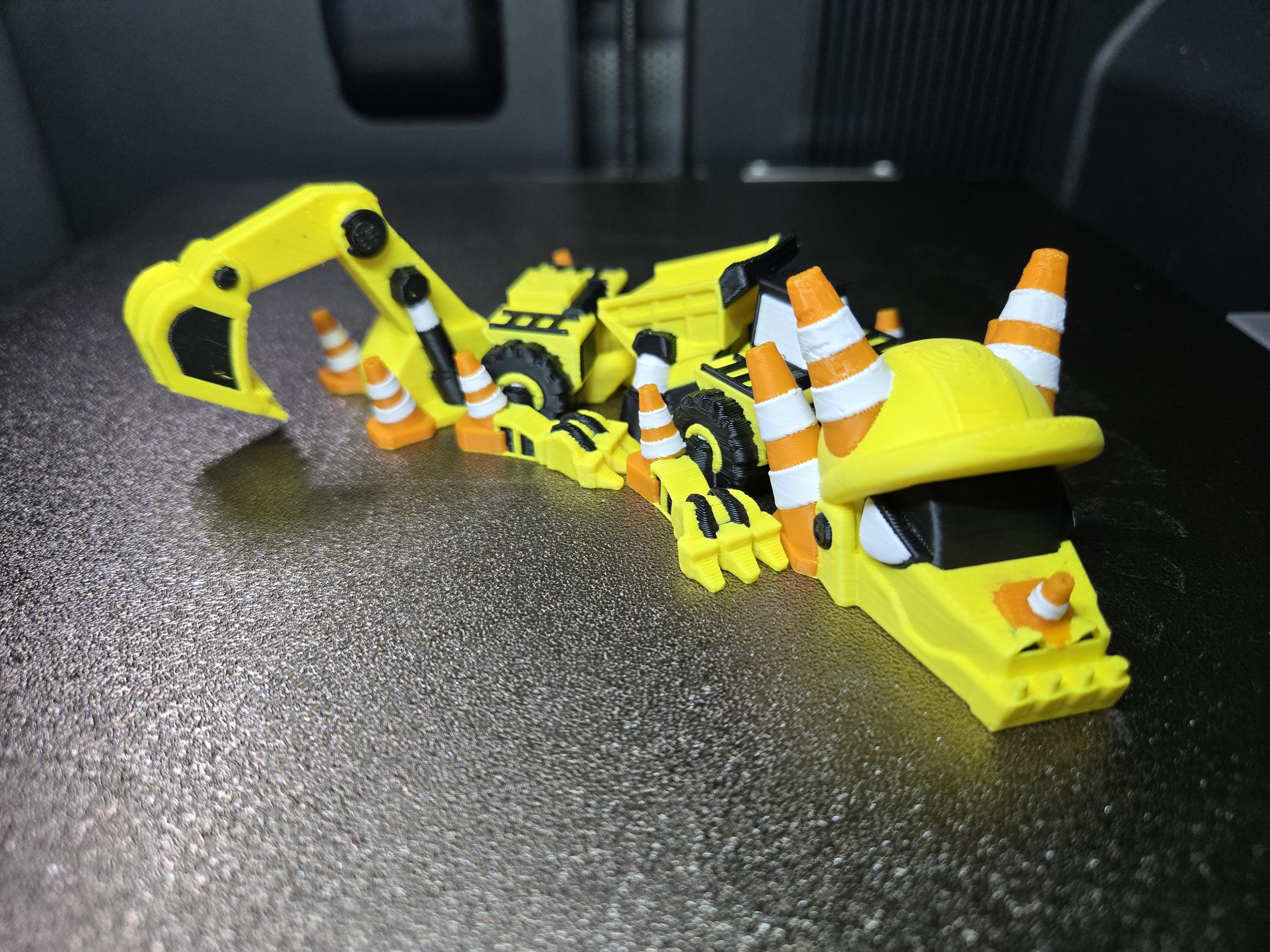 Mini Construction Dragon | 3D Printed Articulated Fidget Toy| Movable Dumping Bed
