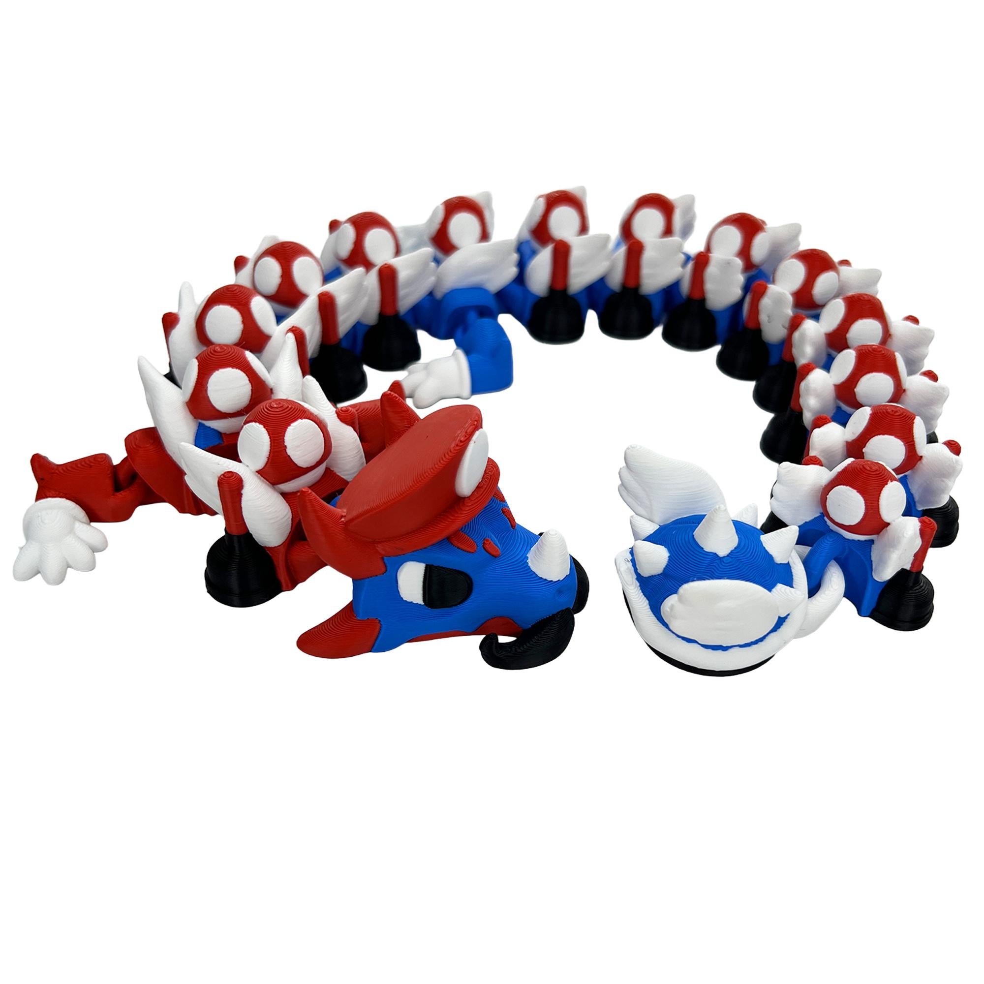 Plumber Dragon | 3D Printed Articulated Flexi Toy | Desk Decor | Fidget Figure