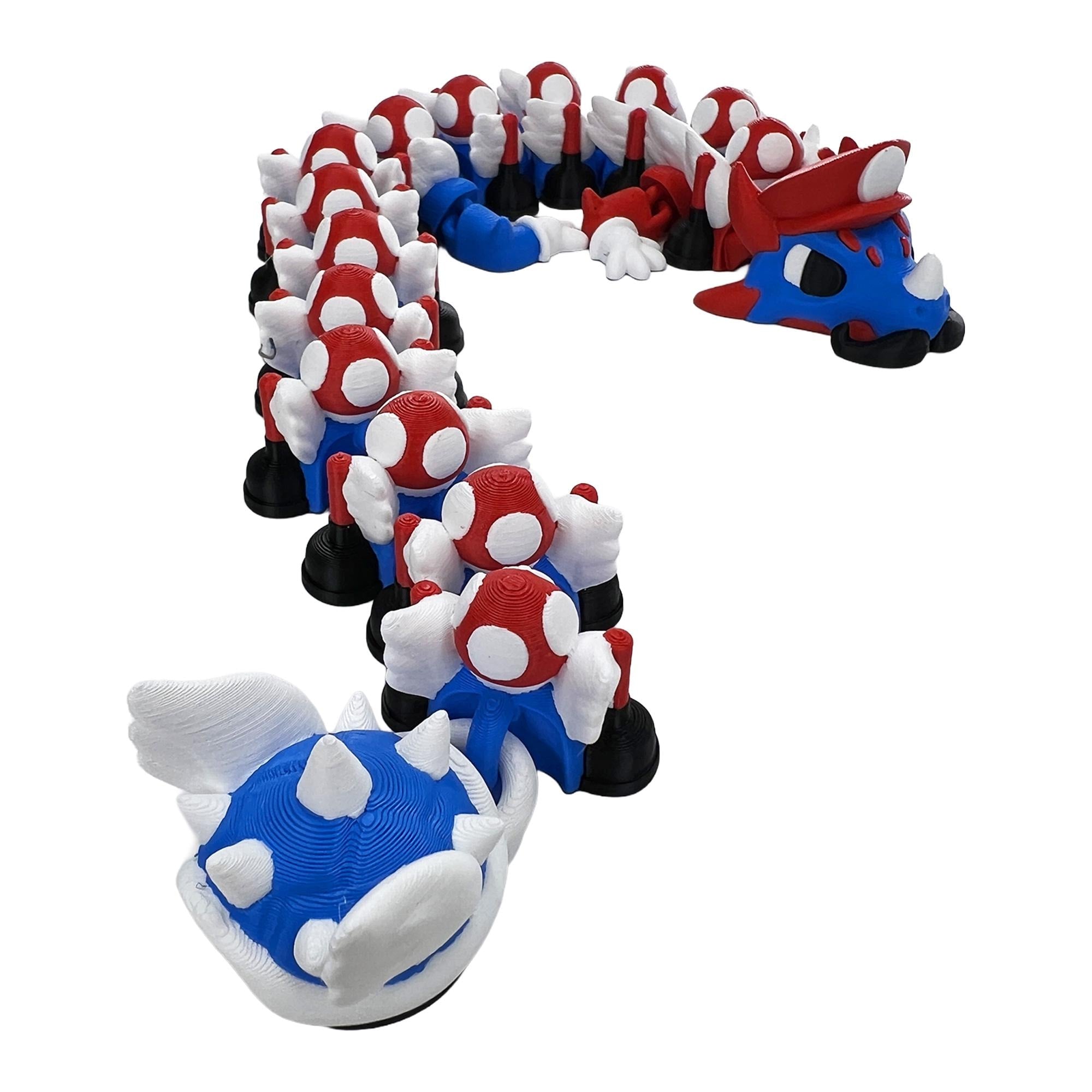 Plumber Dragon | 3D Printed Articulated Flexi Toy | Desk Decor | Fidget Figure