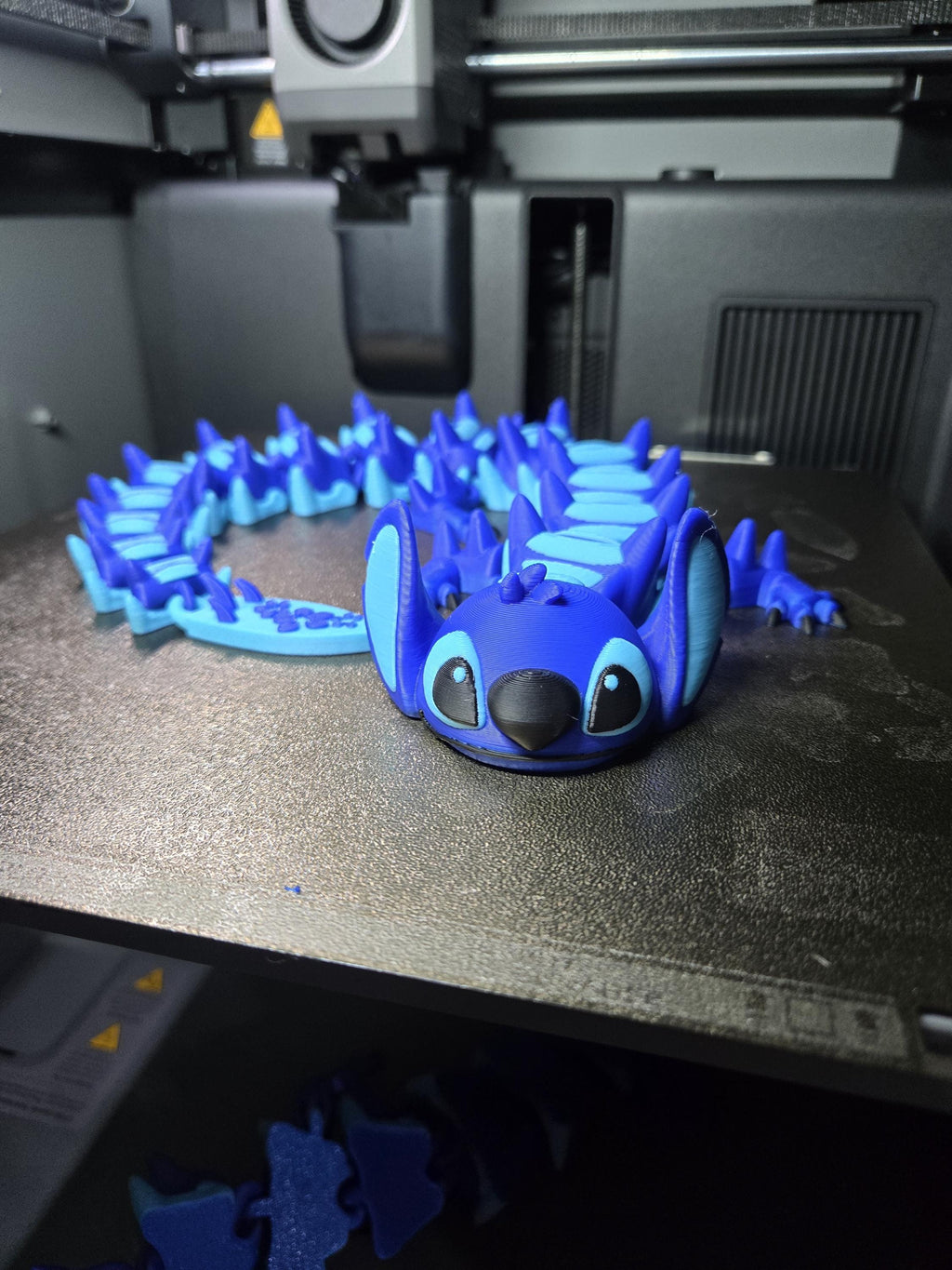 Blue Alien Dragon | Articulated Fidget Toy | 3D Printed Collectible Figurine | Moveable | 17"