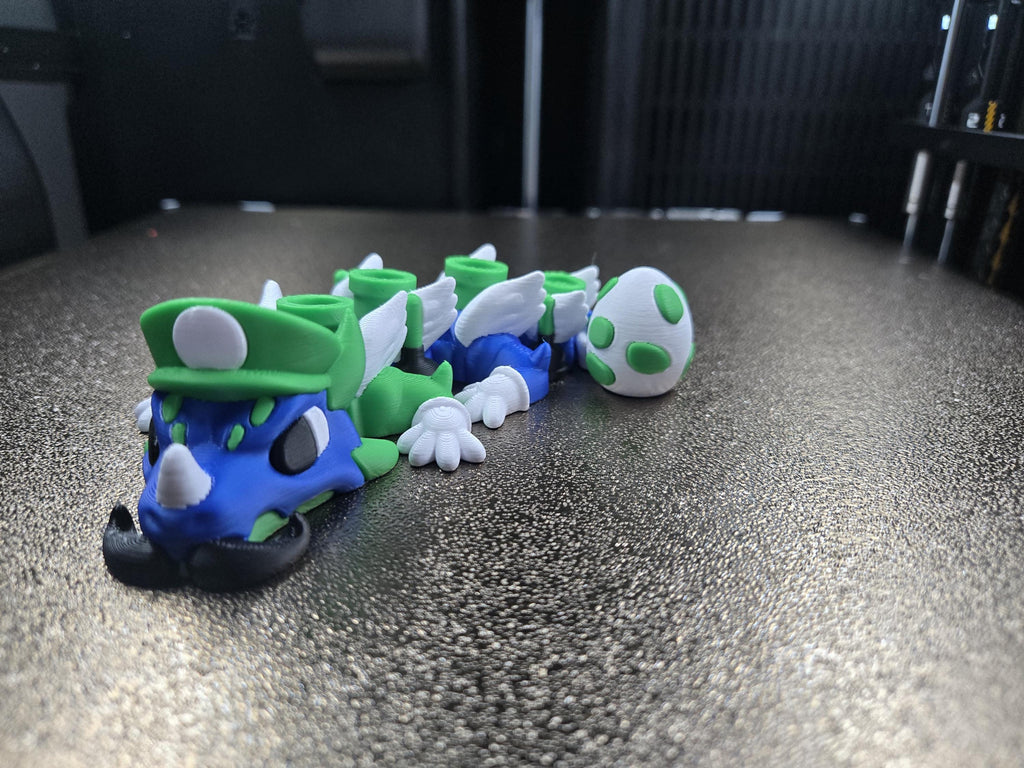 Mini Green Egg Plumber Dragon | Articulated Miniature 3D Printed Fantasy Creature Collectible Gift