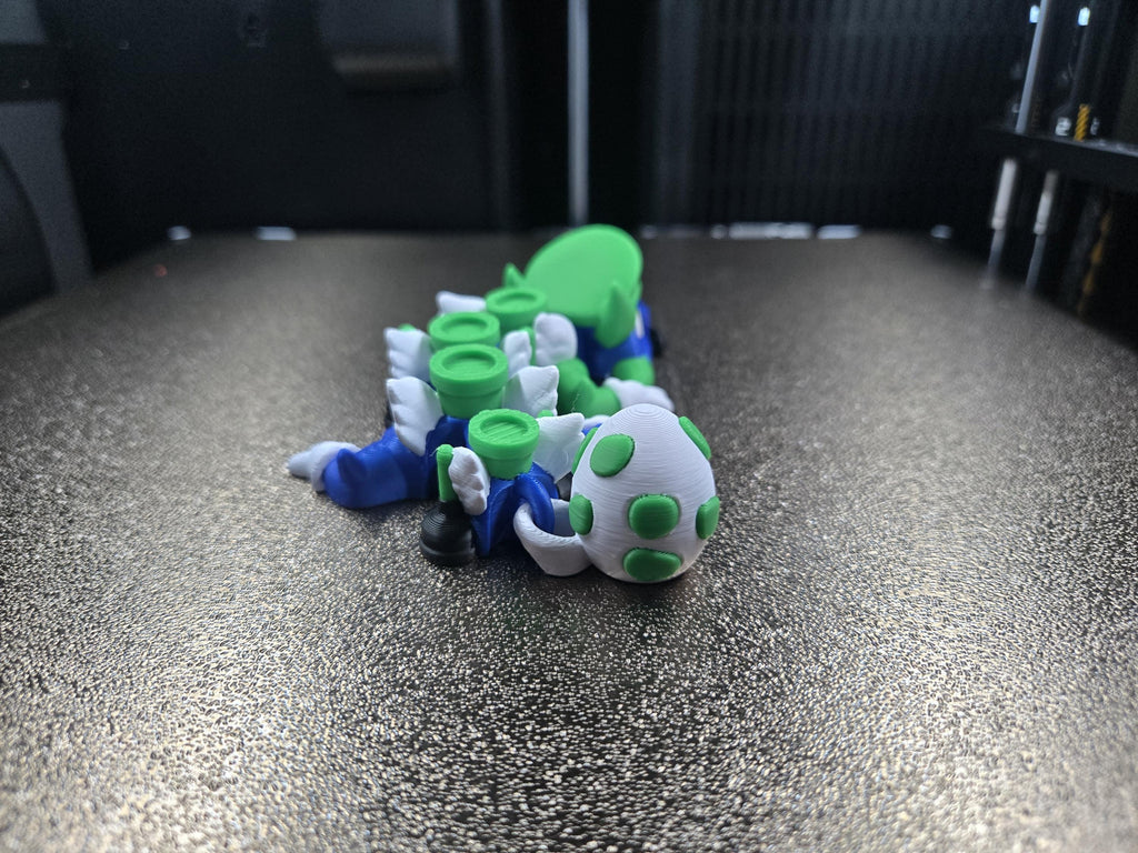Mini Green Egg Plumber Dragon | Articulated Miniature 3D Printed Fantasy Creature Collectible Gift