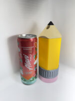 3D Printed Teacher Appreciation Pencil Can Holder Cooler Koozie, handle, 3D printed 12oz can holder - Image 2