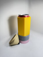 3D Printed Teacher Appreciation Pencil Can Holder Cooler Koozie, handle, 3D printed 12oz can holder - Image 4